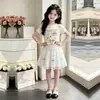 2026 Nueva Camiseta de Manga Corta de Dibujos Animados para Niñas, Falda Dulce de Pastel con Lazo, Conjunto de Dos Piezas de Falda Corta Linda y de Moda