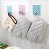 Luvas Espessas de Algodão Puro para Micro-ondas Luvas de Isolamento Térmico de Alta Temperatura Luvas Anti-queimadura para Assar no Forno Luvas de Assar