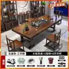 Novo conjunto de mesa de chá grande e cadeiras em estilo chinês para escritório, sala de estar, uso doméstico, com conjunto de chá integrado