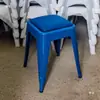 Banqueta baixa de ferro empilhável armazenamento banqueta quadrada cor aço inoxidável banqueta pequena metal estilo industrial cadeira infantil para exterior com encosto
