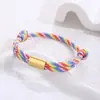Europa y Estados Unidos transfronterizos nuevo cordón de cuerda para paraguas tejido a mano pulsera de acero inoxidable joyería para hombres y mujeres cuerda de mano venta al por mayor soporte para grabado