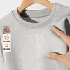Sudadera de cuello redondo otoño invierno peso pesado con felpa interior cálida unisex casual diaria holgada versátil