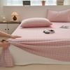 Sábana de Cama de Algodón Puro de Producto Único del Fabricante, Colcha de Algodón Lavado Teñido en Hilo Simple, Sábana de Cama de Cuadros Simples de Color Sólido, Cama de Estudiante