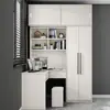 Mesa de Computador em L para Quarto de Casa Minimalista Moderna Guarda-Roupa Apartamento Pequeno Mesa Integrada com Armário Mesa de Escrita