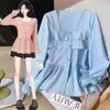 Blusa de babados com decote quadrado estilo francês para mulheres, design único, top estiloso de manga longa