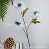 Flor artificial de Gardenia de 3 cabezas para boda, arreglo de flores de peonía, flor artificial de Lirio para decoración de boda, flor de seda peonía púrpura