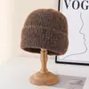 Gorro de Lana Otoño e Invierno con Pelo, Circunferencia de Cabeza Grande, Gorro Casual Versátil para el Frío, Gorro Cálido, Gorro de Punto con Protección para los Oídos para Parejas