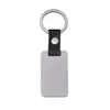Material Retangular em Branco para Gravação a Laser e Impressão UV Colorida Metal Marca Militar Fivela de Couro Feriado Metal Couro Chaveiro