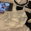 Ropa interior de algodón antibacteriano 7A para mujer, cintura media, cómoda, transpirable, con borde de madera y cintura elástica