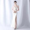 31609 # Producto Nuevo de Comercio Exterior Artesanía Bordado Transparente Boda Exposición Cena Vestido de Noche