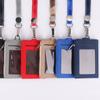 Pu7 Porta Cartões Porta Cartão de Trabalho Dobrável Zíper Porta Moedas Porta Cartões Chaveiro Porta Crachá de Trabalho Cordão para Cartão de Identificação