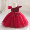 Vestido de Princesa de Pasarela de Alta Gama para Niñas, Rendimiento de Cena, Esponjoso, Malla Nueva Esponjosa, Cumpleaños de un Año, Vestido, Venta al por Mayor