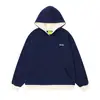 Sudadera con Capucha de Diseño Minimalista de Nicho Bloques de Color Doble Capa Otoño Invierno Europeo y Americano Oversize Manga Larga Empalmada Falsa de Dos Piezas