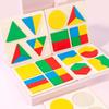 Montessori educação infantil brinquedos de quebra-cabeça tridimensionais de madeira forma geométrica placa três fabricantes de brinquedos educativos para crianças atacado