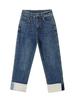 Jeans Picantes Estilo Americano para Mujer 2026 Nuevo Diseño Recto Ajustado con Cinturón y Parches, Pantalones Cropped para Exportación