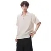 Camiseta de Manga Corta de Lyocell Tencel Lino para Hombre y Mujer, Verano Fina, Transpirable, Holgada, Anti-Arrugas, Seda de Hielo, Moderna, de Secado Rápido
