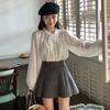 Camisa de Manga Larga Estilo Francés para Mujer, Corte Holgado, Nuevo Diseño Primavera/Verano 2025, Top con Lazos, Blusa Vintage con Volantes