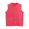 Chal Europeo Transfronterizo Talla 240g Lavado Estilo Vintage Holgado Sin Mangas para Hombre Algodón Puro Chal Retro Impresión Digital Directa