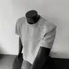 Camiseta de Manga Corta Acolchada con Tachuelas de Alta Resistencia para Hombre, Marca Cool de Streetwear con Diseño Cleanfit, Camiseta Superior de Estilo Nicho