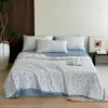 Conjunto de Colcha de Verão Estampada Classe A com Quatro Peças, Colcha Lavável à Máquina para Ar Condicionado, Conjunto de Três Peças para Dormitório Estudantil de Verão, Colcha Fina de Solteiro a