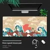 Alfombrilla de ratón con diseño de ola Ukiyo-e estilo japonés, tamaño grande, adecuada para escritorios de computadora, con el Monte Fuji, pad de teclado retro, para uso en oficina y juegos