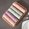 Paño de Limpieza de Coral Fleece, Bicolor, Doble Cara, Engrosado, Absorbente, Paño de Limpieza Perezoso, Paño de Cocina para Lavar Platos No Graso