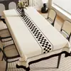 Mantel Estilo Americano Impermeable y a Prueba de Aceite Mantel de Mesa Sin Lavado Rectangular PVC Negro y Blanco Lujo Ligero Gama Alta Mesa de Café Mantel