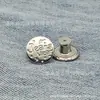 Al por mayor en stock del fabricante Hebilla giratoria plana de 17 mm para mezclilla, Hebilla de correa de mezclilla, Hebilla redonda en forma de I de metal, Hebilla de tachuela