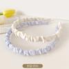 2022 nova tiara creme brilhante tiara plissada elegante francesa simples infantil para todas as ocasiões acessórios de cabelo tiara da Coreia do Sul