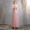 2025 Nuevo Vestido de Dama de Honor para Mujer Primavera Estilo Coreano Rosa Un Hombro Hermandad Hada Temperamento Banquete Ajustado Vestido de Noche