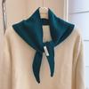 2025 Nuevo Bufanda Triangular de Jacquard Tejida 100% Lana Bufanda Cálida para el Cuello de Otoño e Invierno Estilo Coreano Casual y Versátil