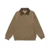 Yidao Vintage 25 Outono Novo Moletom Cardigan para Homens Japonês Retro Color Block Gola Reversível Solto Esportivo Casual Jaqueta