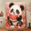 Pintura Digital DIY Panda Serie Animal con Caqui Simbolizando Buena Fortuna, Relleno y Coloración Hechos a Mano Pintura Decorativa para Alivio del Estrés