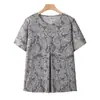 Camiseta de Manga Corta para Abuela y Madre, Ropa para Señora Mayor, Traje de Verano de Dos Piezas para Personas de Mediana Edad y Mayores