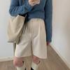 No retornable, No intercambiable, Pantalones capri para mujer, Negros Primavera y Verano Holgados de Pierna Ancha con Efecto Adelgazante, Cintura Alta Versátiles Drapeados tipo Shorts de Traje