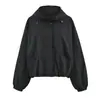 Chaqueta corta con capucha de nuevo diseño estilo europeo y americano, nueva casual de otoño e invierno, chaqueta top holgada y estilizada al por mayor