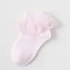 [Estilo Caliente] Calcetines para Niñas Primavera y Verano Ultra Delgados de Encaje de Caña Media Estilo Coreano Malla de Encaje Transpirables Calcetines de Princesa para Bebé