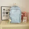 Mochila estilo ins coreano com estampa de estrelas para mulheres, grande capacidade, adequada para meninas do ensino fundamental e estudantes do ensino médio, mochila casual para viagem