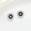 Brincos de zircônia elegantes de alta qualidade com agulha de prata S925, brincos geométricos de luxo retrô leves para mulheres, brincos de inverno da moda para todos os gostos