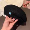 Novo Boina Vazada Estilo Vintage para Mulheres, Chapéu Fino Versátil para Primavera e Verão que Faz o Rosto Parecer Menor, Chapéu de Artista com Topo Arredondado para Circunferência de Cabeça Grande
