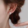 Arete de aro con oreja de gatito lindo incrustado de diamantes, estilo chino, tesoro de la suerte, moneda de cobre rica, arete de moneda hueca, aretes de gato