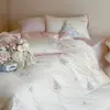 Corazón Girly Francés Algodón de Fibra Larga de Xinjiang de los 60 Juego de Cuatro Piezas Árbol de los Deseos Bordado de Dibujos Animados Algodón Puro Algodón Puro Estilo Lujo Ligero