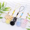Colgante de Cadena para Teléfono Bola de Pelo Gatito Dibujo Animado, Estilo Chica Linda, Adorno Colgante Dibujo Animado Bebé Caja DIY, Regalo