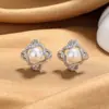 Conjunto de Pérolas Brincos de Videira Vintage Anel Elegante S925 Prata para Mulheres Colar de Fragrância Pequena de Luxo de Alto Padrão