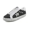 Zapatos Genuinos de Cuero con Lentejuelas y Efecto Desgastado, Zapatos de Estrella, Tenis Vintage para Mujer, Nuevos Zapatos Blancos de Primavera 2026, Zapatos de Pareja