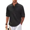 Camisa masculina de manga longa atacado do fabricante, camisa de gola alta com meia-botão, camisa xadrez de abacaxi, top casual masculino