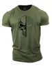 Venta al por mayor Dropshipping Verano 2025 Nuevo Camiseta para Hombre con Estampado 3D Calavera Militar Manga Corta Tops Deportivos para Hombre