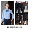 Camisa Nueva de Manga Larga Igual para Hombre y Mujer Primavera 2023 Ajustada Adelgazante Negocios Banco 4S Ropa de Trabajo Vestido