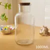 Botella de vidrio botella de los deseos corcho concha arena flores secas almacenamiento botella arcoíris mensaje en una botella botella vacía para estrellas origami transparente
