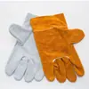 Luvas de Soldador para Motorista de Couro Integral Atacado Luvas de Proteção do Trabalho de Couro de Boi Espessadas Retardantes de Chama Isolamento Térmico Anti-queimadura Luvas de Soldador